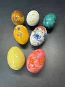 Lot of 7 Colorful Ceramic Easter Eggs DM