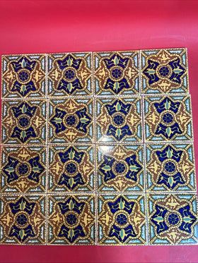 Orion Monterey Mexican Spanish Ceramic Tiles Hand-Painted Decorative 4"x 4"16pcs