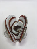 MURANO GLASS GEODE FREEFORM SMOKE AND CLEAR BOWl