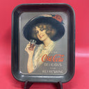 Vintage Coca Cola Metal Tin Serving Tray 1912 Hamilton King Girl Reproduction