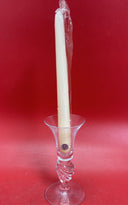 SET OF 2 CRYSTAL CANDLESTICKS, FLUTE WITH SHELL