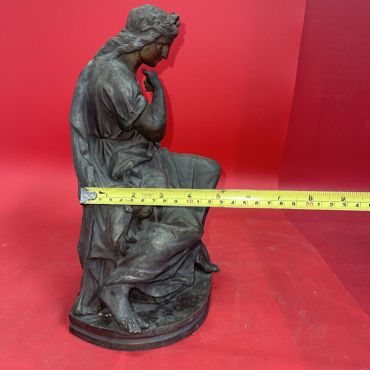 Vintage Regule Statue Signed E.PARTY ? Literary Academic Character