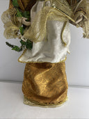 Christmas Ceramic & Fabric Angel Standing Figurine 24” Tall Holiday Decor