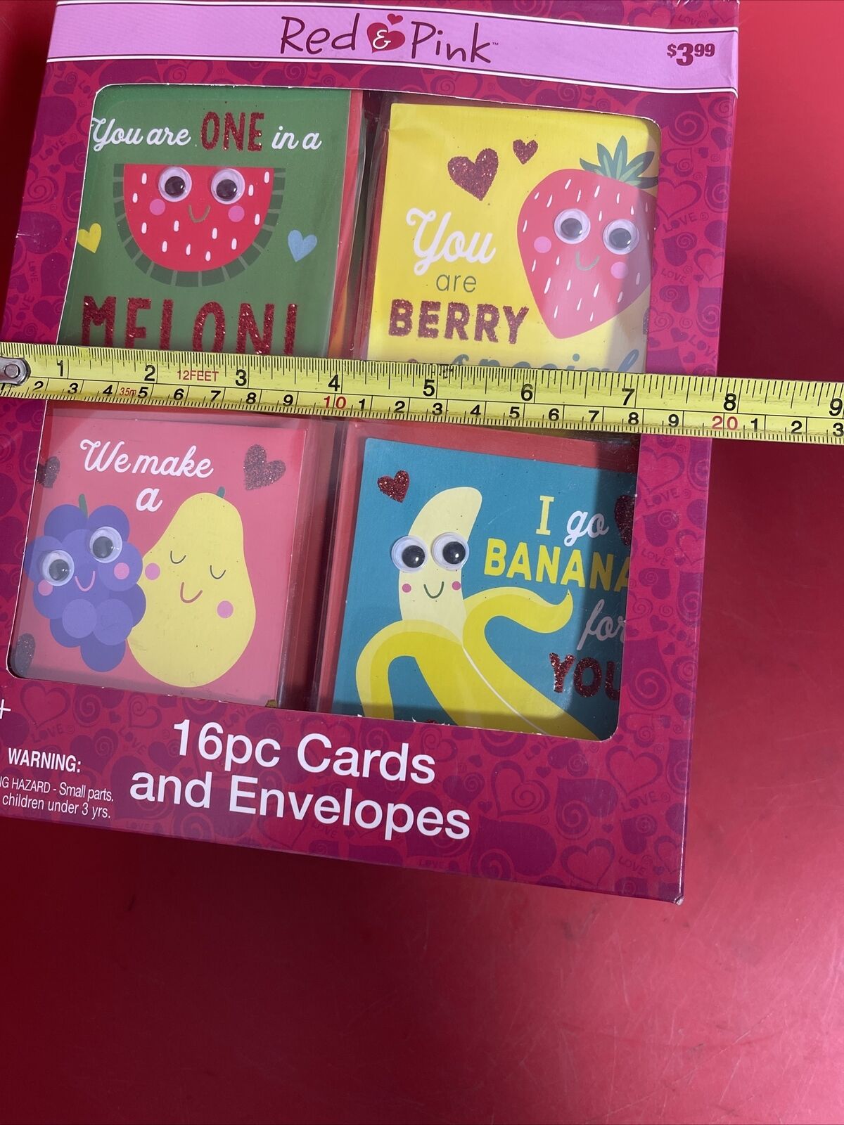 Red & Pink Pop Up Cards & Envelopes Fruity Lot of 5 Boxes = 80 Pieces