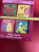 Red & Pink Pop Up Cards & Envelopes Fruity Lot of 5 Boxes = 80 Pieces