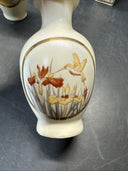 Vintage Art Mini Vase Japan Humming Bird Peacock/ Lot Of 4