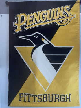 PITTSBURGH STEELERS PENGUINS HOCKEY FOOTBALL BANNER, 43" X 28" Made In USA