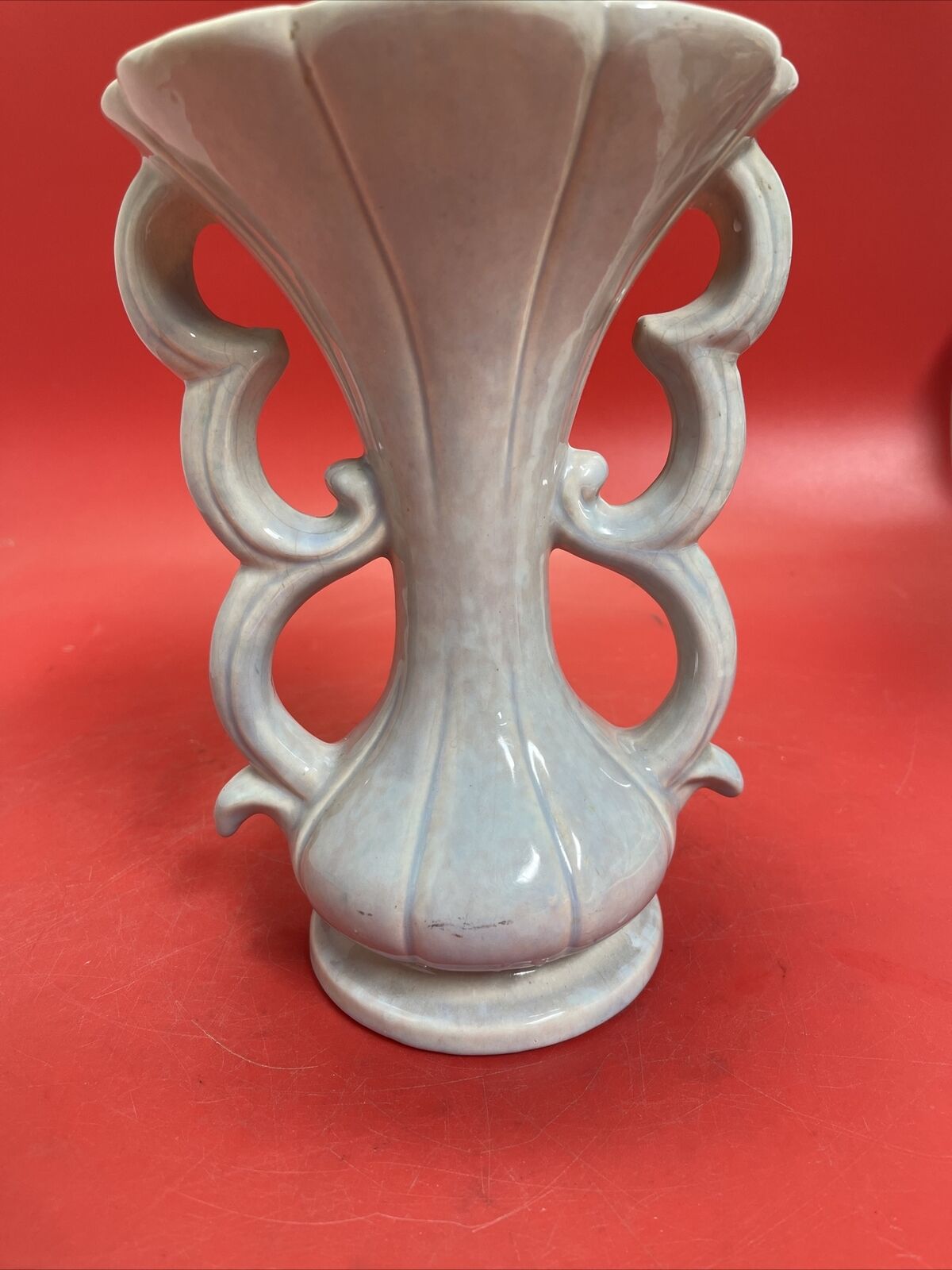Vintage Gonder Art Pottery Vase Aqua/Teal H-81 9"Tall