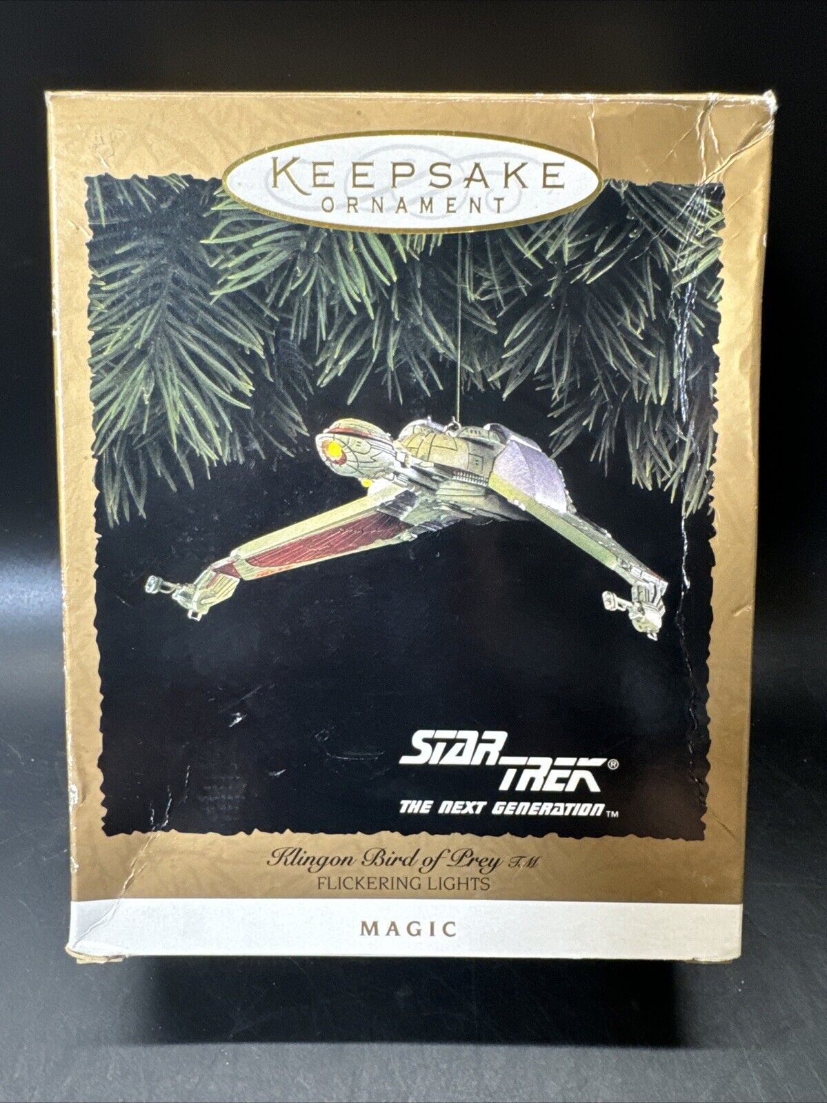 2 Hallmark Keepsake Ornament Star Trek + Space Shuttle Flickering Lights