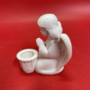 Vintage Pair of Praying Angels Candle Stick Holders Colonial Candle Japan White