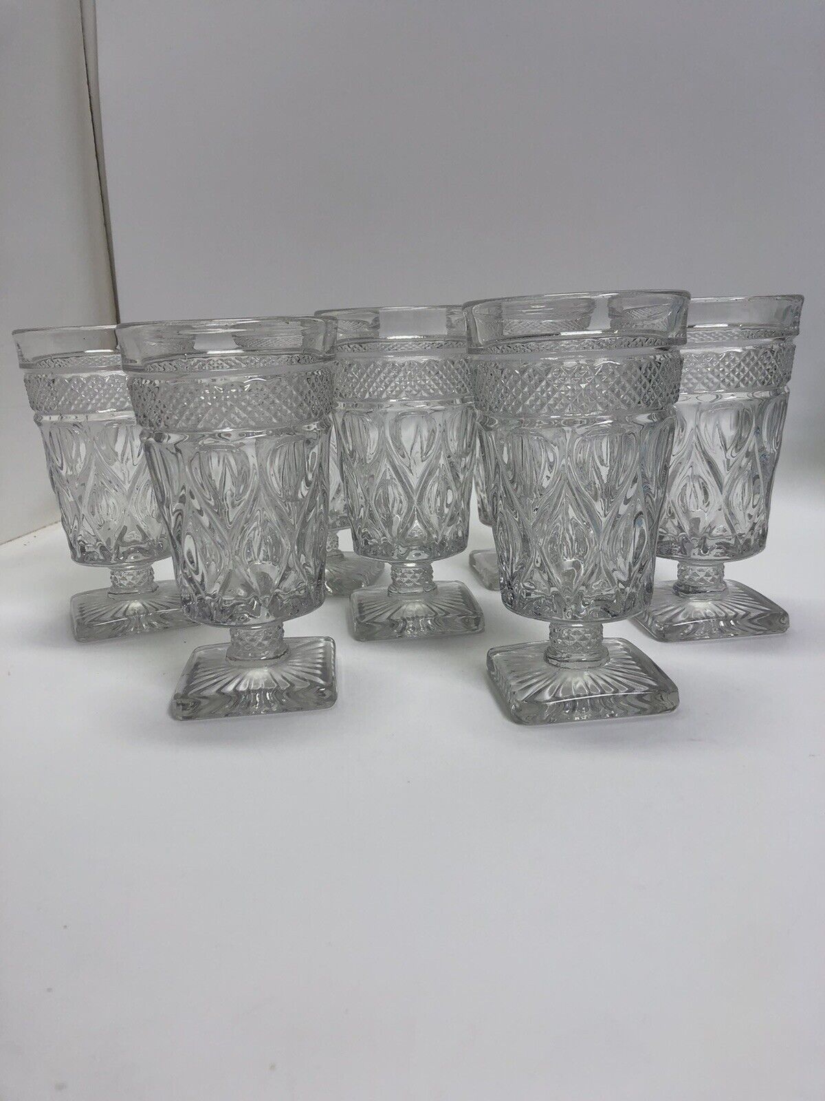 Imperial Cape Cod Clear  5” Footed Parfaits -  USA 7 Pcs