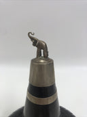 Thai Pottery Carved Bottle with Elephant Finial, Antique