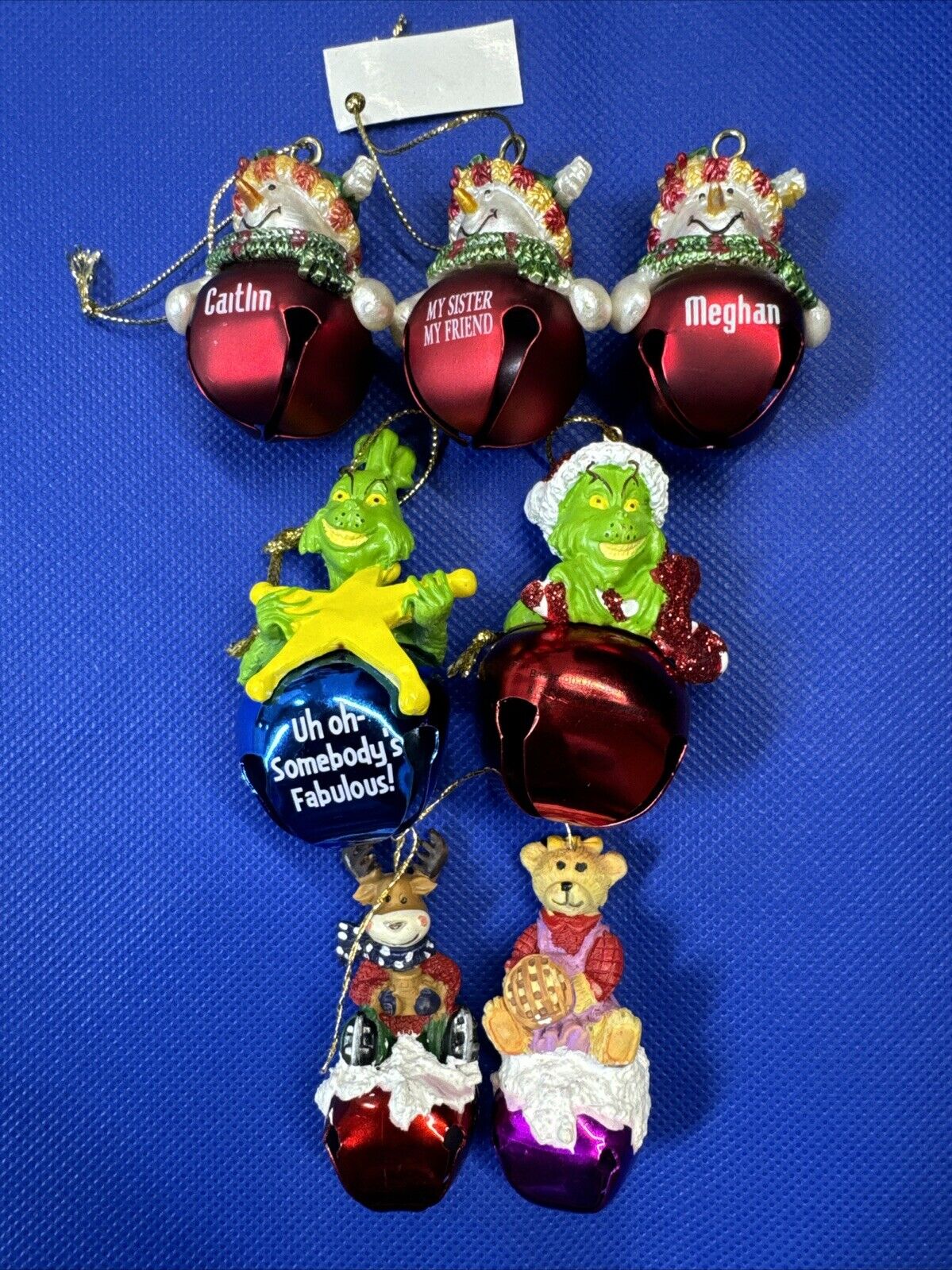 Jingle Buddies Bell Christmas Ornaments/ Lot Of  7