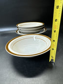 4 Brown Monterrey MSI Stoneware Rim Cereal Bowls 6 3/4" And 1 Salad Bowl 7 3/4