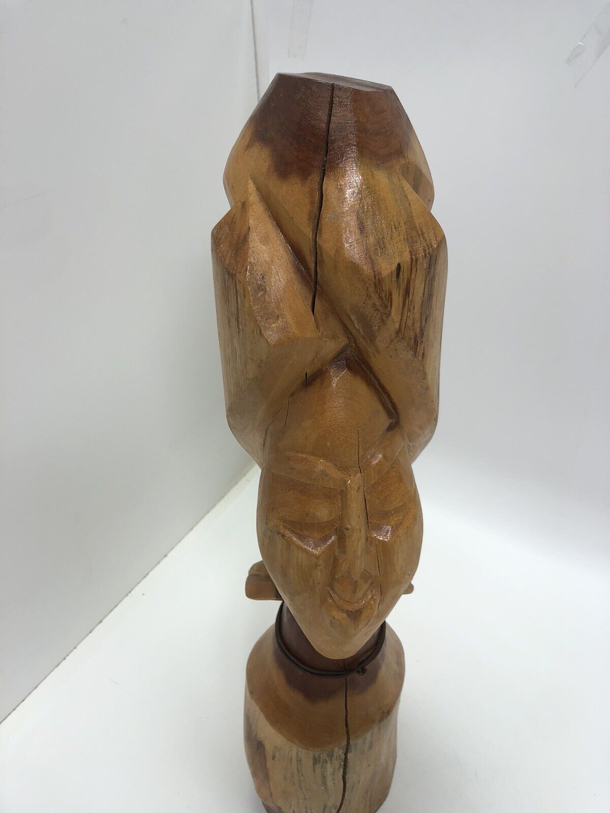 Vintage Folk Art Hand Carved Wood Woman Ethnic