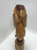Vintage Folk Art Hand Carved Wood Woman Ethnic