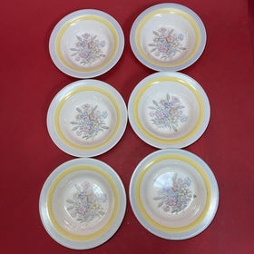 Vintage American Limoges TRIUMPH YELLOW  Dessert Bowl Lot 6 (5.5”)