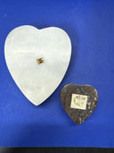 Vintage Heart Shaped Marble Stone Trinket Boxes/ Lot Of 2