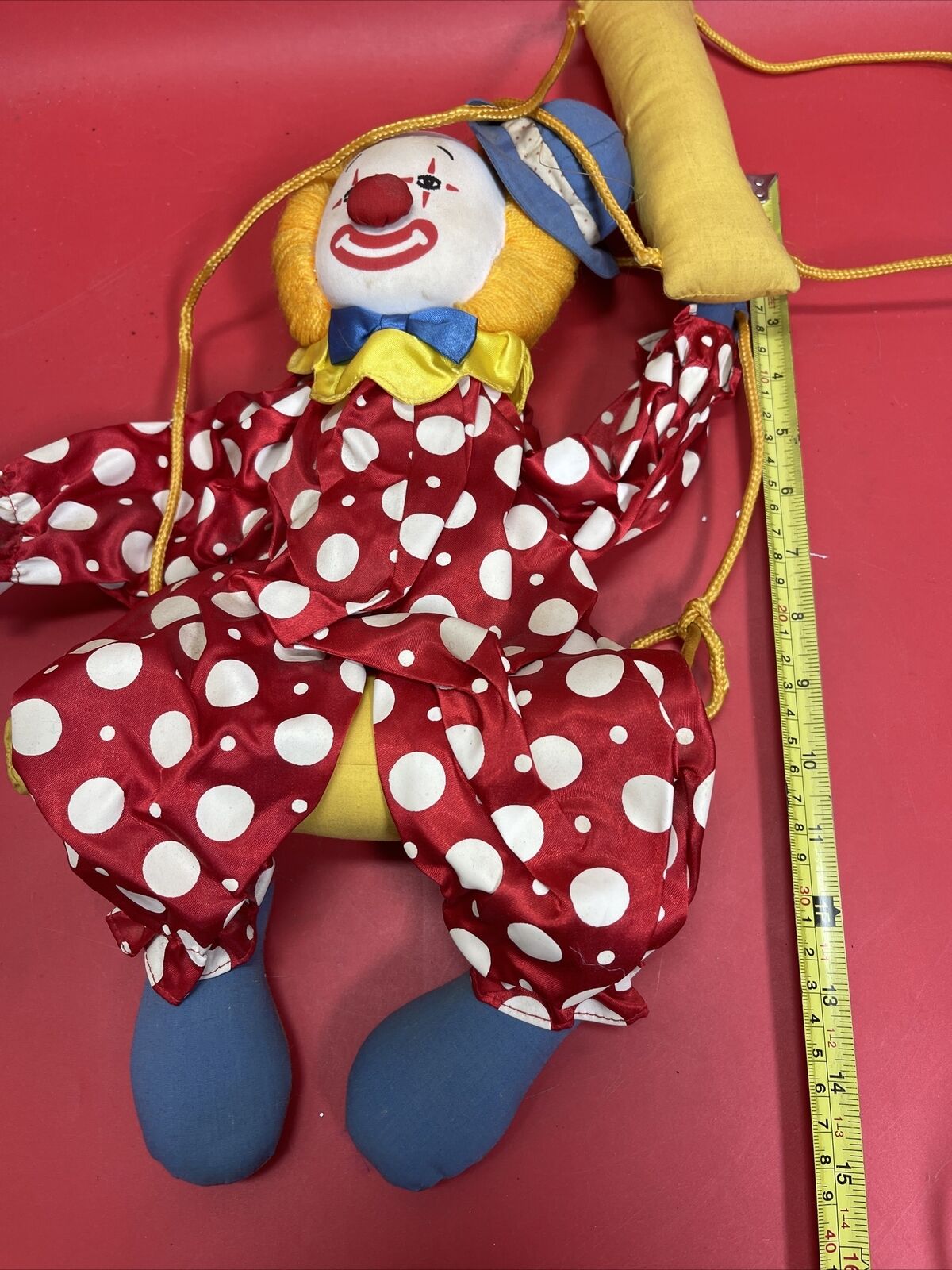 Russ Berrie & Co. Circus Plush Clown Doll On Hanging Trapeze Swing Toy Or decor