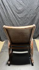 Vintage Rocking chair Peru Aztec Motif Embossed Leather & Wood