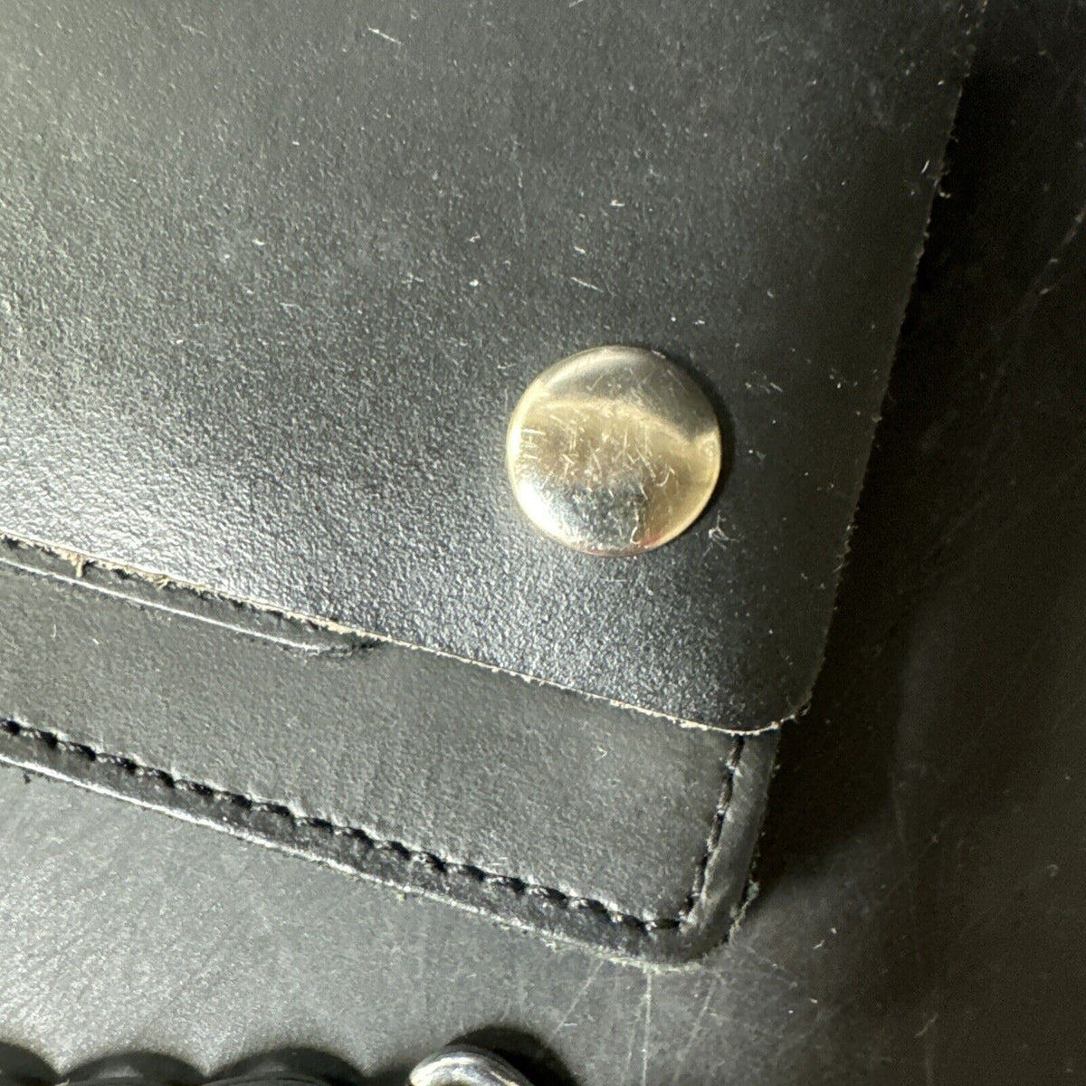 Black Leather Chain Wallet Long Style Billetera