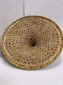 Vintage Asian Wicker Hat Coolie Bamboo Rice Paddy Sun Hat Conical Gardening