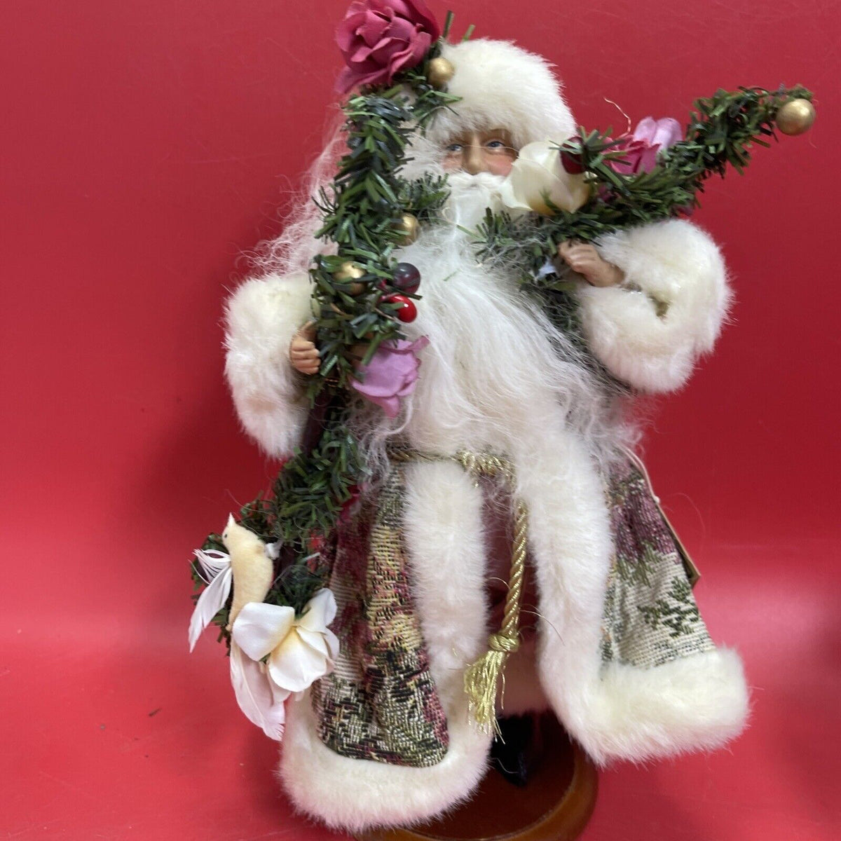 Santa Claus robe with fur trim in the shape of a Christmas tree