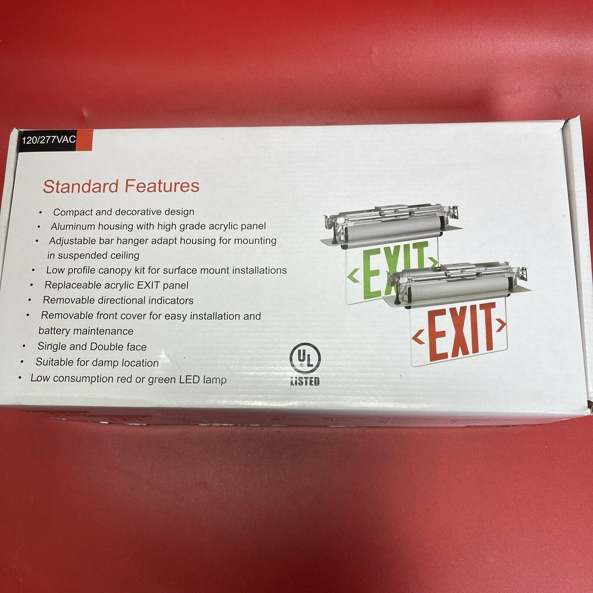 Thomas &betts Recessed Or Surface Mount LED 6 Inch exit-Lit Exit Sign Red Letter