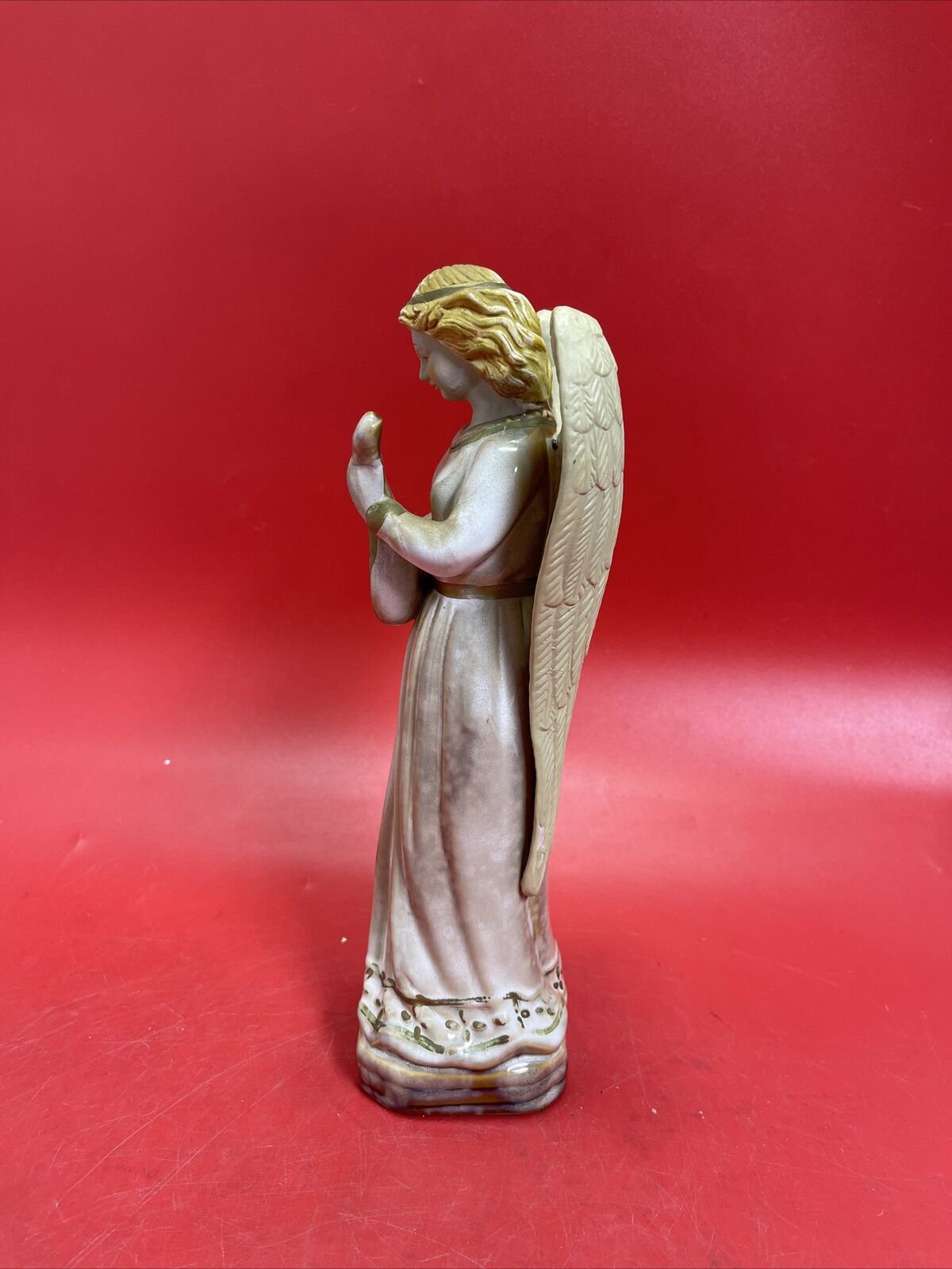 Vintage  Angel Figure Pottery Playing Mandolin