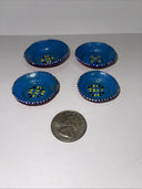 Set of 4 Miniature Vintage Clay Hand Painted Dollhouse Bowls