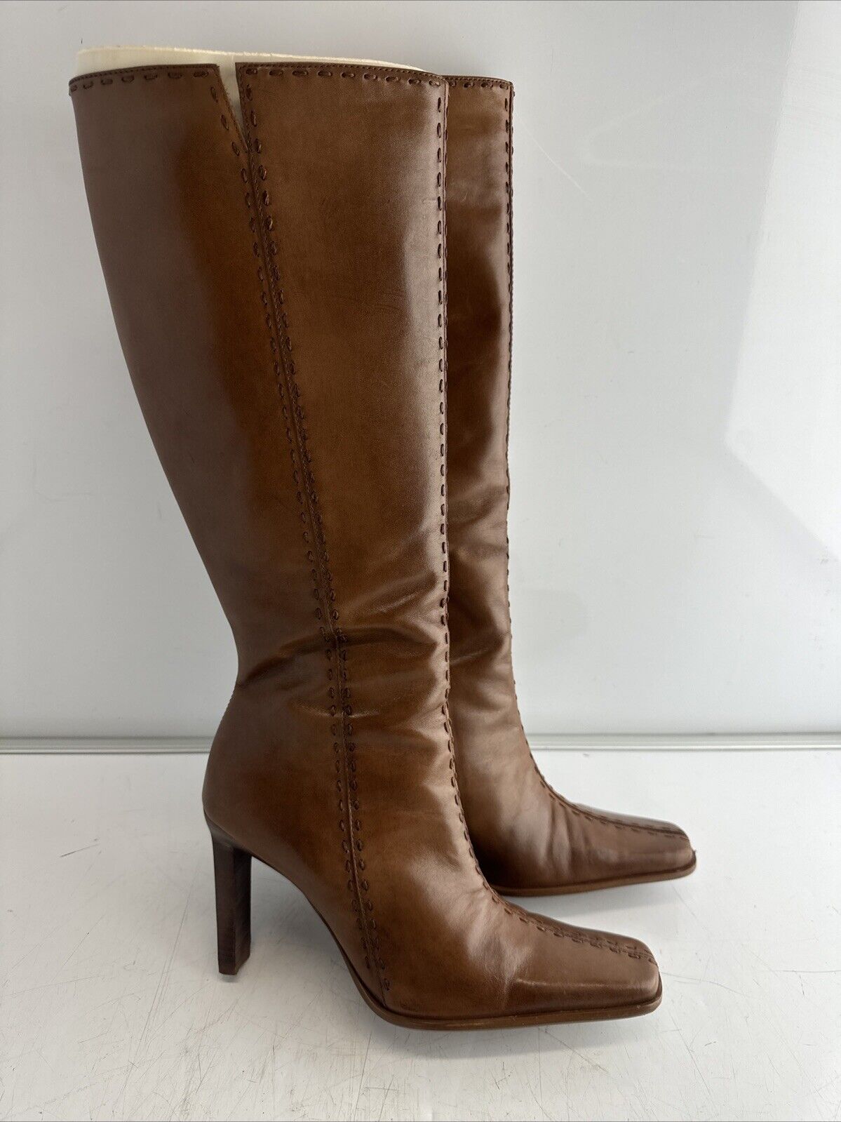 Diba Leather Boot Heels, 7420 Ashton British Tan, Brown Size 8M