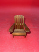 Vintage Miniature Dollhouse Brown Wood Porch Swing Bench Seat w/ Chains Armchair