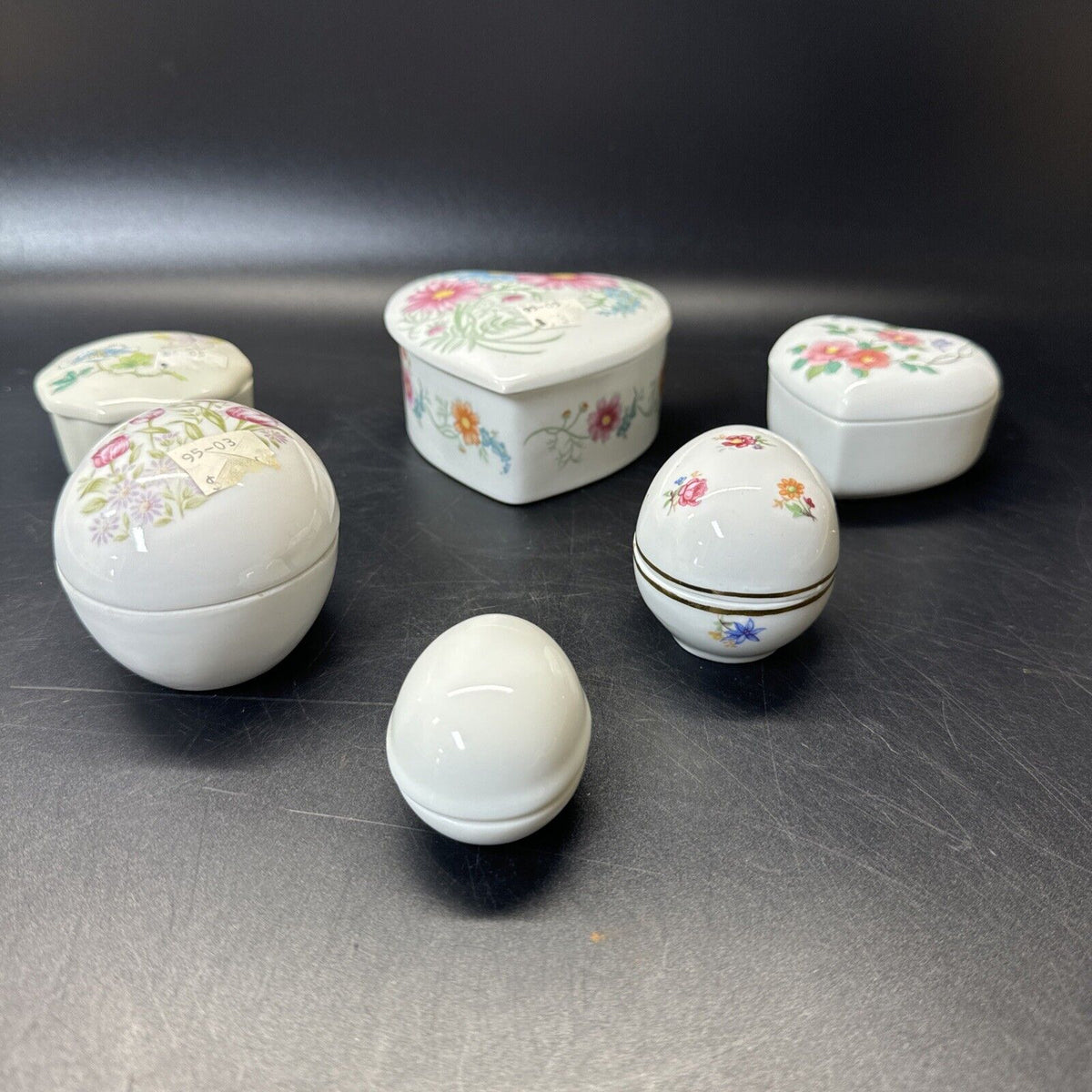 Vintage Trinket Boxes/ Lot Of 6