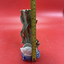 Majolica Swan & Cattails Bud Vase 7” Tall Made in Germany Signed & Numbered