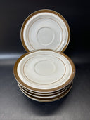 Vintage MSI Brown Monterrey Bread & Butter Plates For Cups- 6 1/4 in/ Lot Of 6