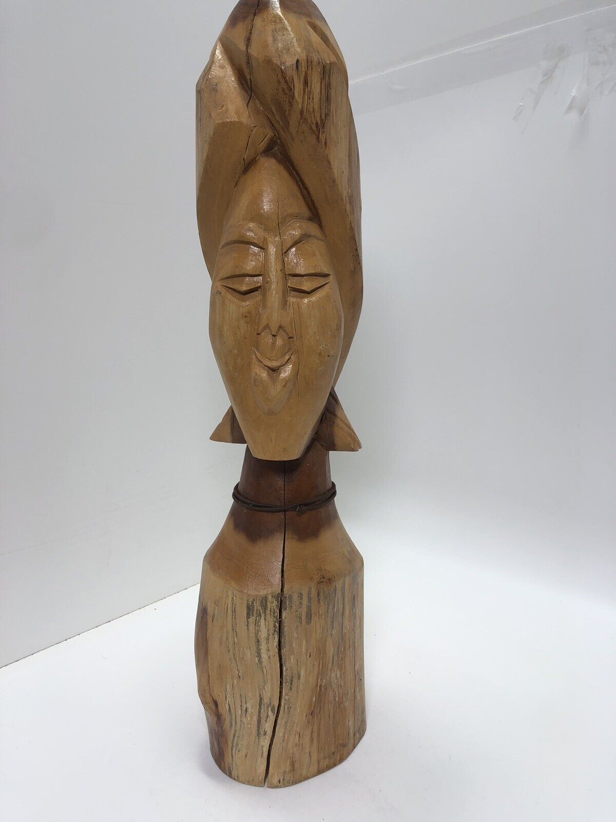 Vintage Folk Art Hand Carved Wood Woman Ethnic