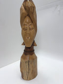 Vintage Folk Art Hand Carved Wood Woman Ethnic