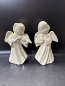 Vintage Ceramic Angels Figurines 8" Tall/ Set Of 2