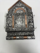 Hammered Metal Hanging Key Case w/ Elephant God Ganesh
