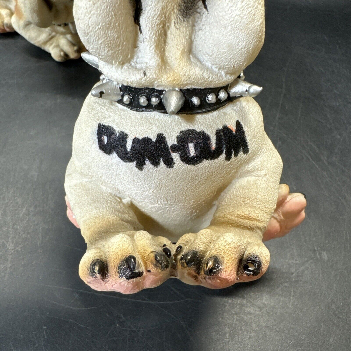 Bulldog Figurine with Spike Collar 4.5"/ Set Of 2