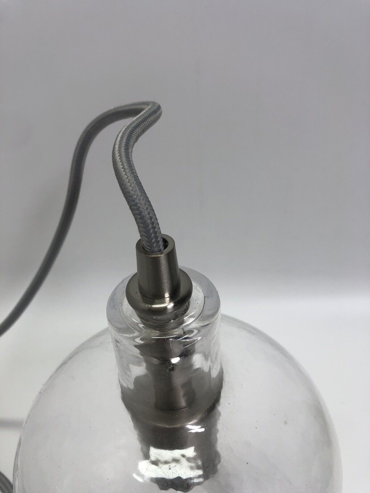6-in Brushed Nickel Country Cottage Mini Clear Glass Bell Pendant