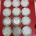 American Limoges Salem Heritage Col. Bridal Bouquet Saucers Platinum Rim Set12