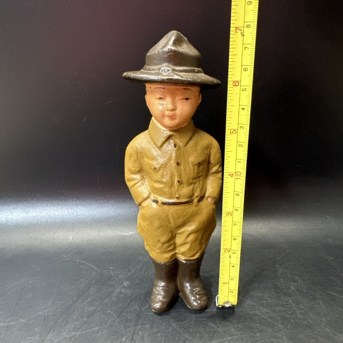 Ranger Dough Boy Solider Cast Iron Still Penny Bank