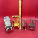 Vintage Dollhouse Miniature Chair Furniture Set 4