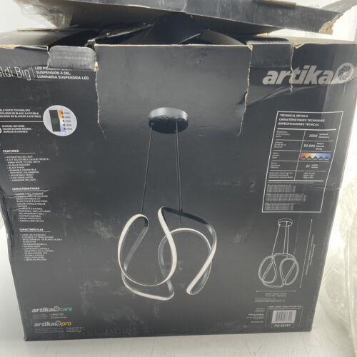 Artika Swirl 30-Watt Integrated LED Pendant Light Fixture Chrome Modern PDT-SWR