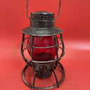 Dietz No. 39 New York Steel Clad Railroad Lantern w/ Red New York Globe