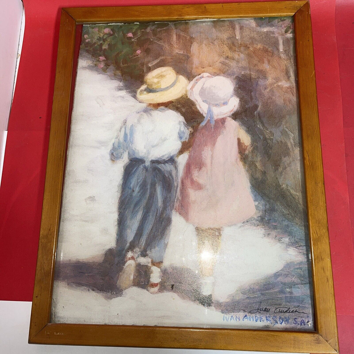 IVAN ANDERSON S.A.i. "SECRETS"  Boy & Girl Print SIGNED & FRAMED