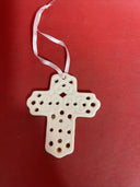 Vintage  Porcelain Cross Christmas Ornament Lot 12