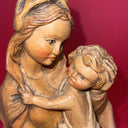 15.5" WOOD HAND CARVED OUR LADY VIRGIN MARY JESUS STATUE FIGURE SCULPTURE