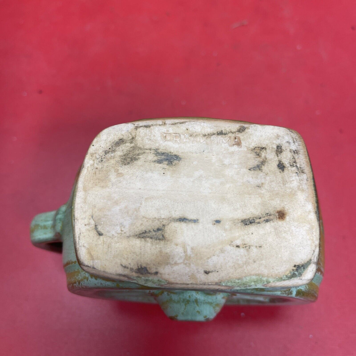Frankoma pottery wagon wheel creamer & Toothpick Holder MCM Vintage Desert Sand 